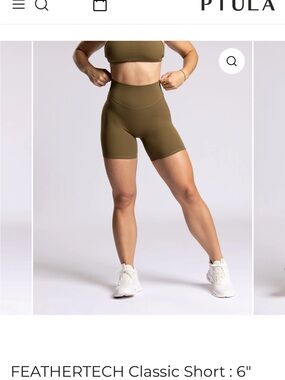 P'tula Olive High-Waist Athletic Shorts